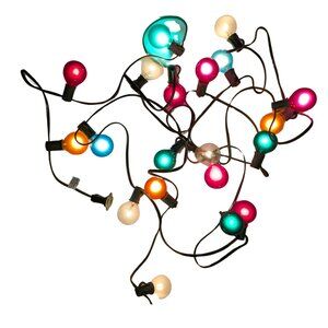 String lights with color and white bulbs